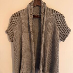 Women's Brown Short Sleeve Sweater